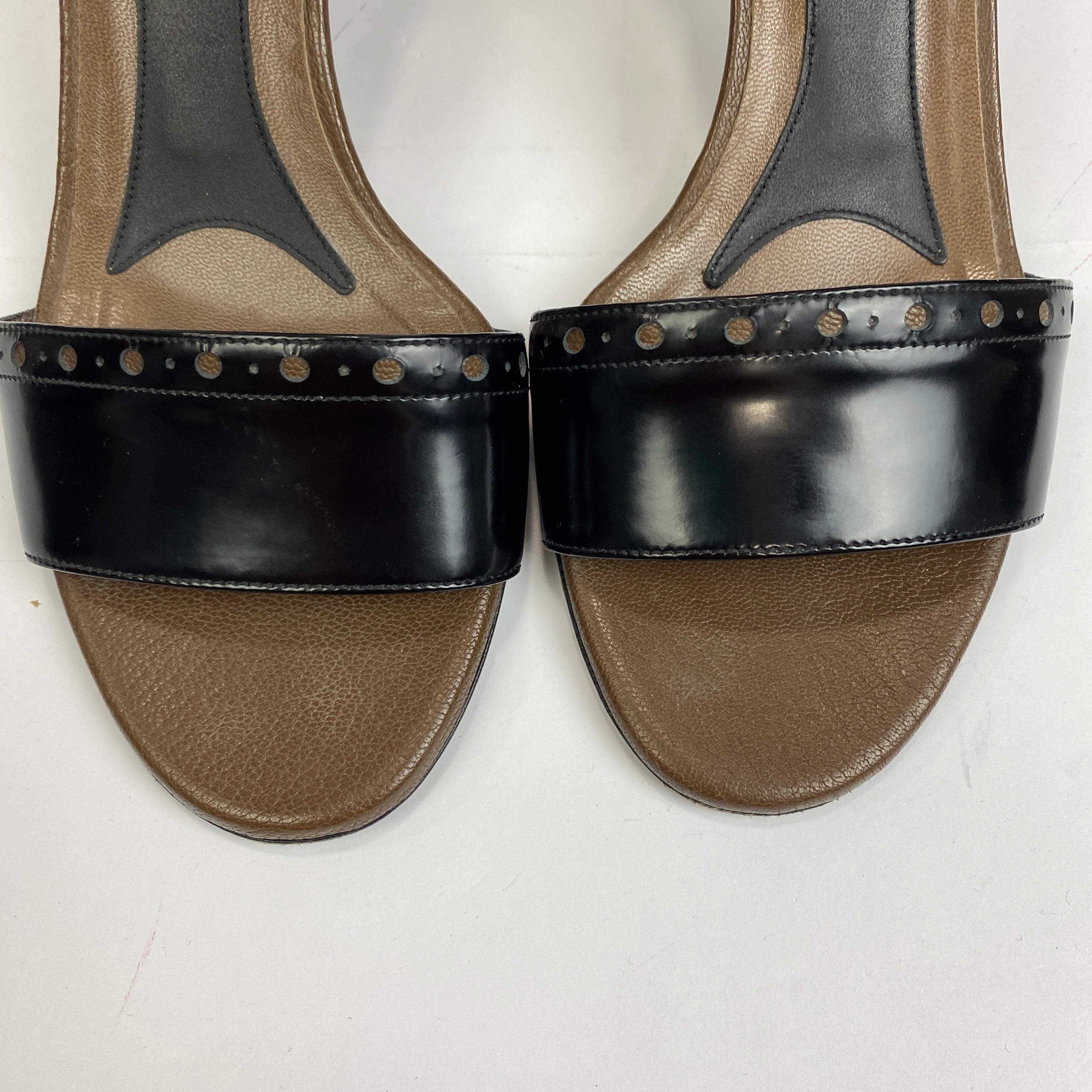 Marni Black & Brown Open Toe Sandals 38