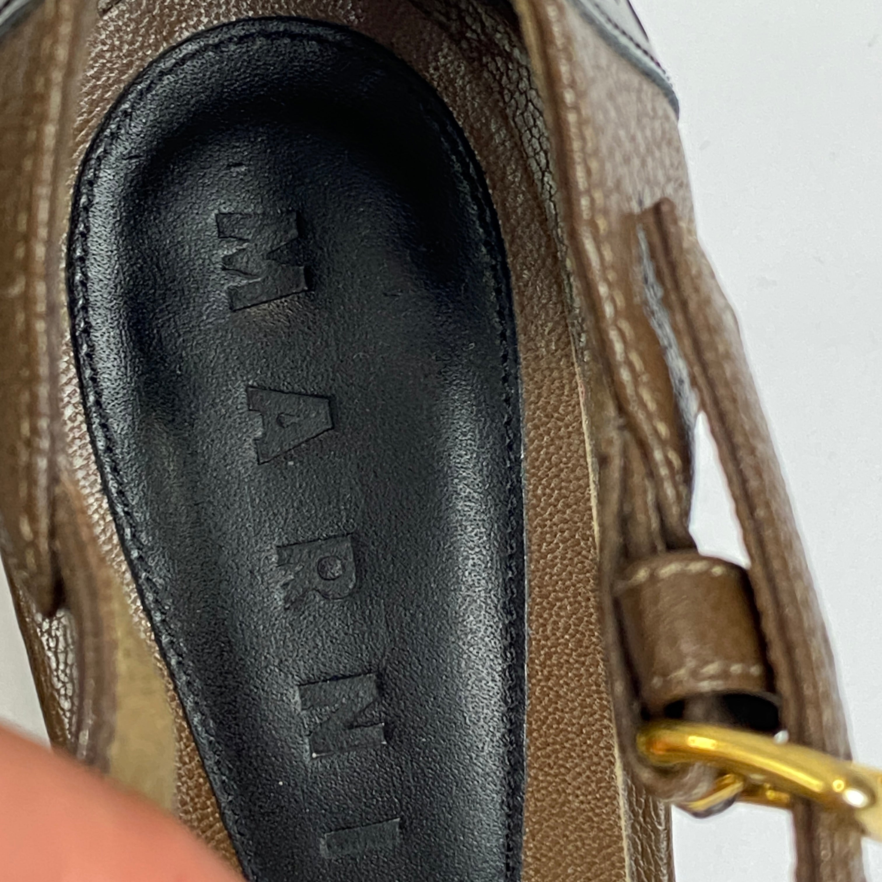 Marni Black & Brown Open Toe Sandals 38