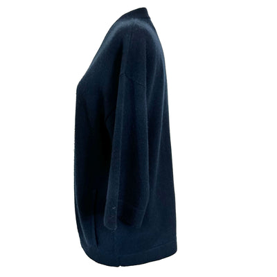 Kujten £900 Navy Blue Cashmere Kimono Cardigan S/M/L/XL