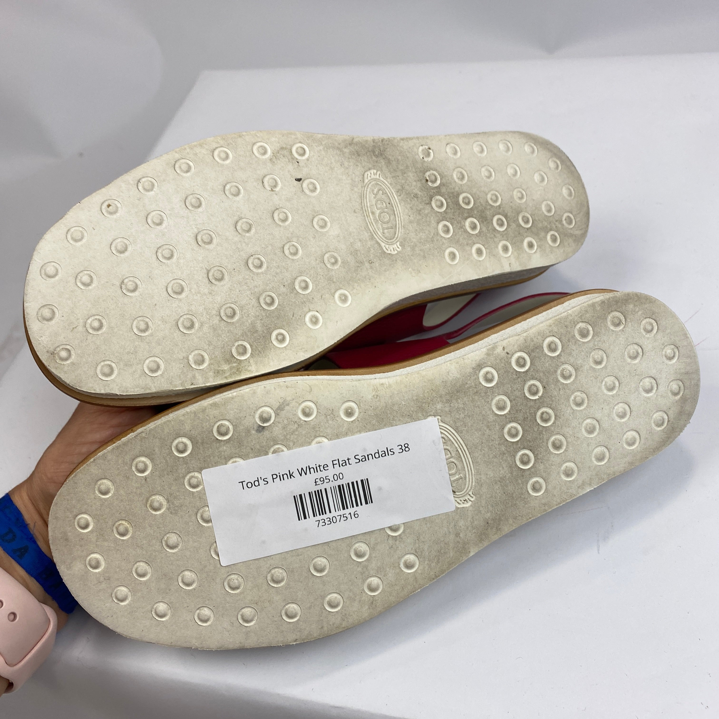 Tod's Raspberry Leather Flatform Sandals 38