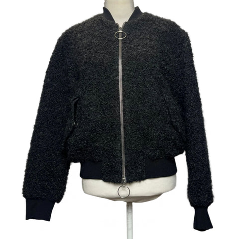 Acne Studios Charcoal Boucle Mohair Bomber Jacket XS/S