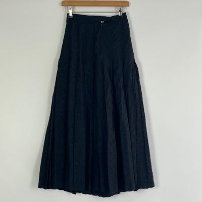Jean Muir Vintage 70s Black Pleat Maxi Skirt XS/S