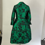 Carolina Herrera Brand New Emerald & Black Jacquard Shirtdress XXS