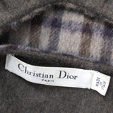 Christian Dior Cocoa Check Wool & Alpaca Belted Midi Dress M