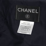 Chanel Navy & Fuschsia Check Wool & Alpaca Crochet Trim Coat S