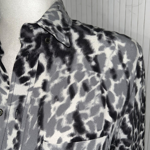 Joseph Brand New Monochrome Leopard Silk Garcon Silk Shirt XS/S