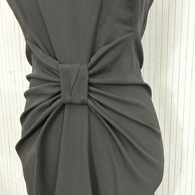 Prada Black Crepe Wool & Silk Bow Detail Shift Dress XS/S