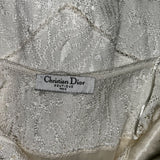 Christian Dior Galliano Cream Lace Knit Spaghetti Strap Maxi Dress S