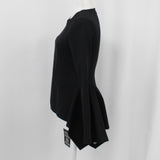 Stella McCartney Brand New $780 Black Stretch Wool Peplum Top XXS