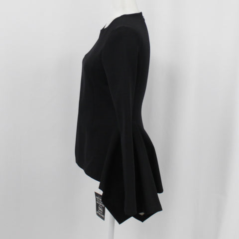 Stella McCartney_Brand New $780 Black Stretch Wool Peplum Top_F36