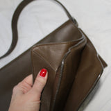Celine Olive Leather Phoebe Philo Flap Front Shoulder Bag
