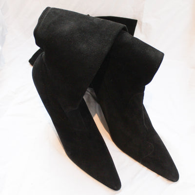 Manolo Blahnik Brand New £1275 Black Suede Pascalare 105mm Over The Knee Boots 42