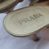 Prada Putty Lasercut Leather Slingback Heels 38.5