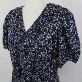 Ulla Johnson Shades of Blue Print Cotton Wrap Maxi Dress M/L