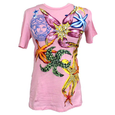 Versace_Brand New & Rare €695 Pink Tresor de la Mer Embroidered T-Shirt_I36