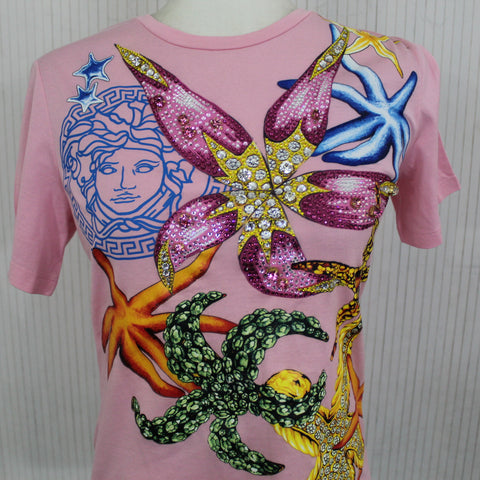 Versace_Brand New & Rare €695 Pink Tresor de la Mer Embroidered T-Shirt_I36