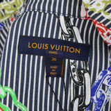 Louis Vuitton Brand New $3000 Chain Painted Stripe Bomber Jacket XS