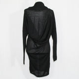 Balenciaga Brand New Black Wool Superfine Knit Cowl Neck Sweater XXS/XS/S