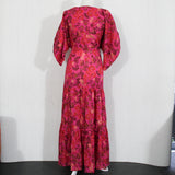 Misa Brand New $475 Pink Print Cotton Maxi Dress S