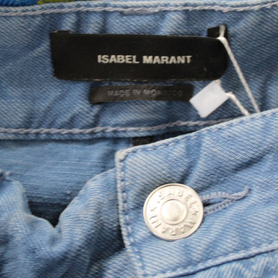 Isabel Marant $460 Blue Denim Raw Hem Elvira Jeans XS