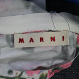 Marni Ivory & Pink Floral Cotton Drawstring Detail Top S